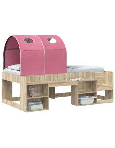 Tunnel per Letto 2 pcs Rosa 211 x 52,5 x 2 cm Poliestere 2