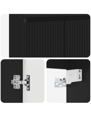 Mobile Lavabo da Parete Nero 49,5 x 41 x 64,5 cm