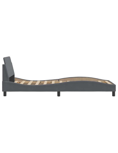 Struttura letto Dover Grigio Scuro 90x190 cm in Velluto