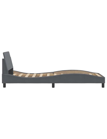 Struttura letto Dover Grigio Scuro 90x190 cm in Velluto