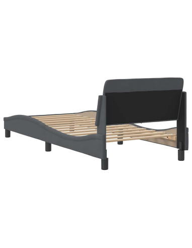 Struttura letto Dover Grigio Scuro 90x190 cm in Velluto
