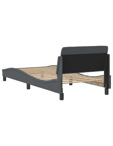 Struttura letto Dover Grigio Scuro 90x190 cm in Velluto