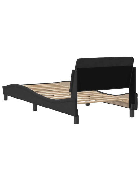 Struttura letto Dover Nera 90x190 cm in Velluto