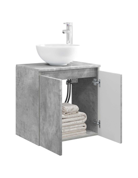 Mobile Lavabo da Parete Grigio Cemento 49,5 x 41 x 64,5 cm