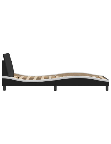 Struttura letto Dover in Similpelle Bianca e Nera 90x190 cm