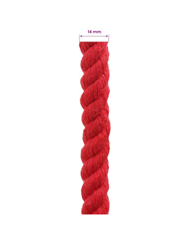 Corda Rosso 1,4 x 1,4 x 10000 cm Cotone