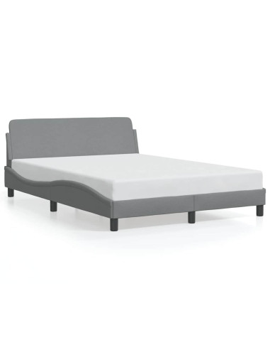 Struttura letto Dover Grigio Chiaro 135x190 cm in Tessuto