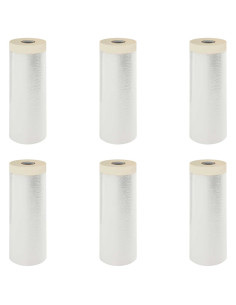 Telo per Polvere con Nastro Adesivo 6 pcs 270 x 1600 cm HDPE 2