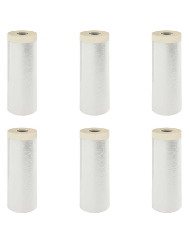 Telo per Polvere con Nastro Adesivo 6 pcs 270 x 1600 cm HDPE
