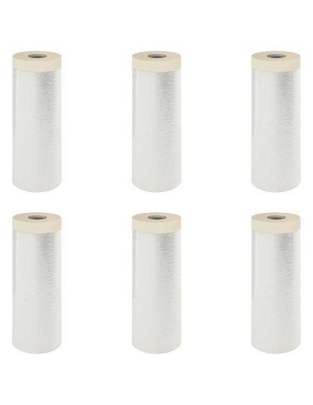 Telo per Polvere con Nastro Adesivo 6 pcs 270 x 1600 cm HDPE