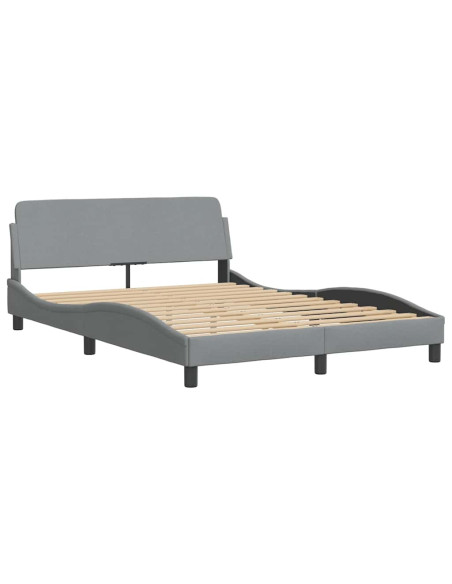 Struttura letto Dover Grigio Chiaro 135x190 cm in Tessuto