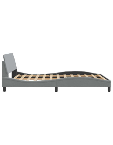 Struttura letto Dover Grigio Chiaro 135x190 cm in Tessuto
