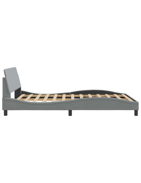 Struttura letto Dover Grigio Chiaro 135x190 cm in Tessuto