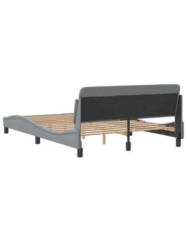 Struttura letto Dover Grigio Chiaro 135x190 cm in Tessuto