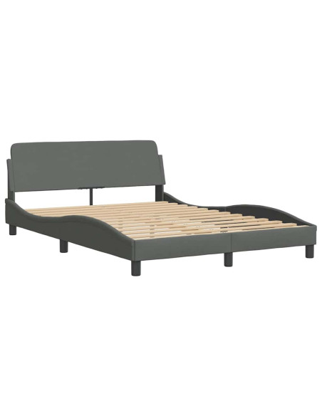 Struttura letto Dover Grigio Scuro 135x190 cm in Tessuto