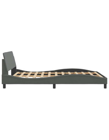Struttura letto Dover Grigio Scuro 135x190 cm in Tessuto