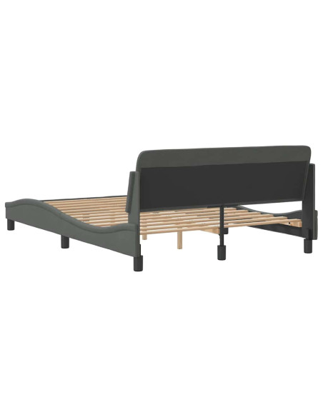 Struttura letto Dover Grigio Scuro 135x190 cm in Tessuto
