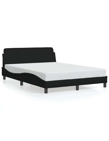 Struttura letto Dover Nera 135x190 cm in Tessuto