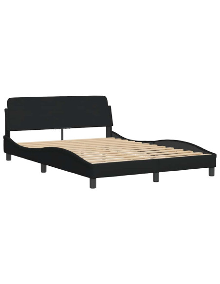 Struttura letto Dover Nera 135x190 cm in Tessuto