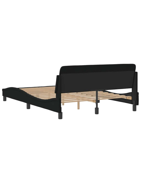 Struttura letto Dover Nera 135x190 cm in Tessuto
