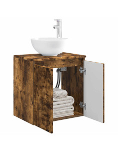 Mobile Lavabo da Parete Rovere Fumo 49,5 x 41 x 64,5 cm 2