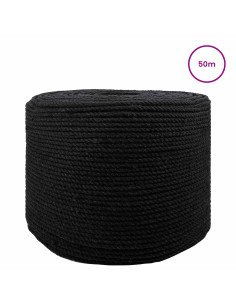 Corda Nero 0,6 x 0,6 x 5000 cm Cotone 2