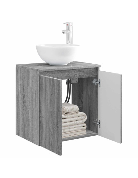 Mobile Lavabo da Parete Sonoma grigio 49,5 x 41 x 64,5 cm