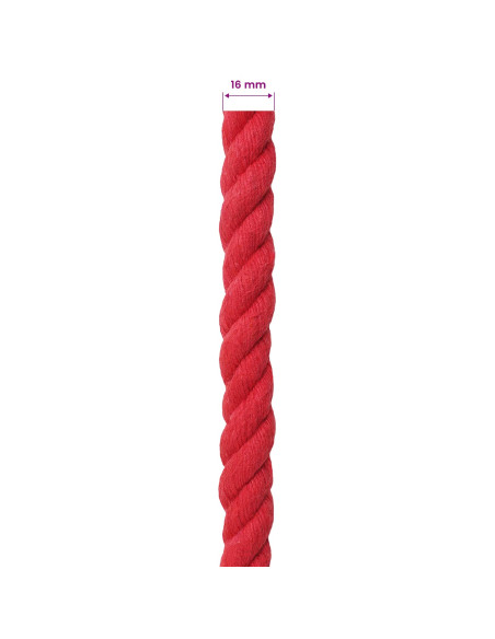Corda Rosso 1,6 x 1,6 x 5000 cm Cotone