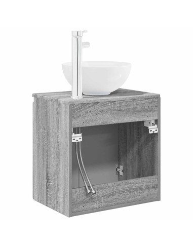 Mobile Lavabo da Parete Sonoma grigio 49,5 x 41 x 64,5 cm