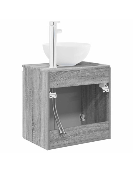 Mobile Lavabo da Parete Sonoma grigio 49,5 x 41 x 64,5 cm