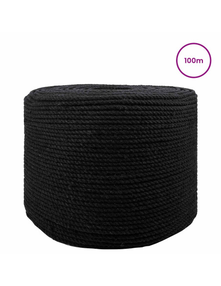 Corda Nero 0,6 x 0,6 x 10000 cm Cotone