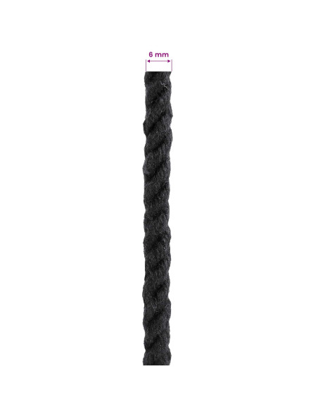 Corda Nero 0,6 x 0,6 x 10000 cm Cotone