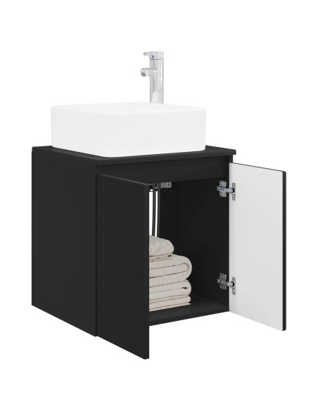 Mobile Lavabo da Parete Nero 49,5 x 41 x 63 cm