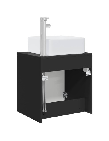 Mobile Lavabo da Parete Nero 49,5 x 41 x 63 cm
