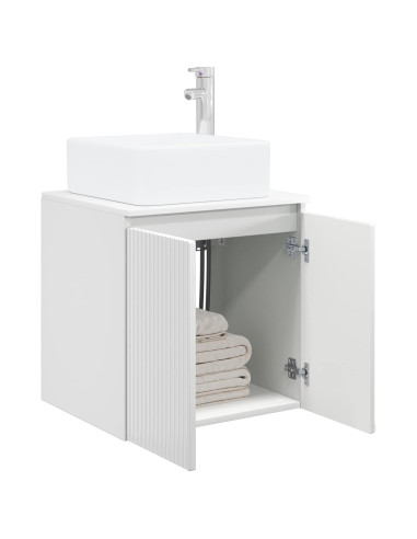 Mobile Lavabo da Parete Bianco Lucido 49,5 x 41 x 63 cm