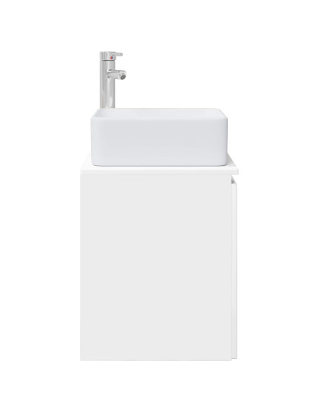 Mobile Lavabo da Parete Bianco Lucido 49,5 x 41 x 63 cm