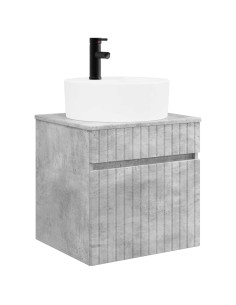 Mobile lavabo da parete Grigio Cemento 49 x 44,5 x 65 cm