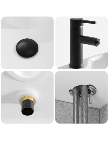 Mobile lavabo da parete Grigio Cemento 49 x 41 x 63 cm