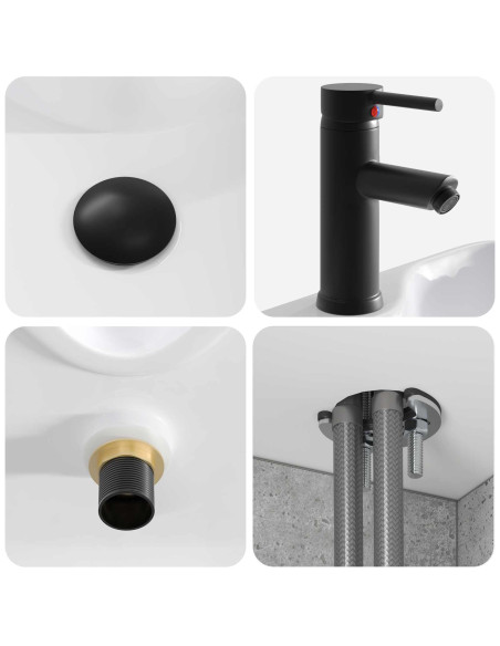 Mobile lavabo da parete Grigio Cemento 49 x 41 x 63 cm