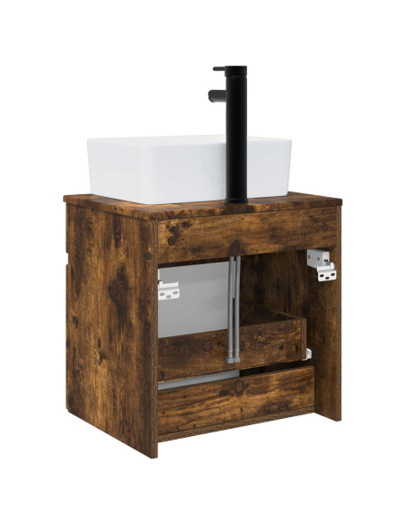 Mobile lavabo da parete Rovere Fumo 49 x 41 x 63 cm