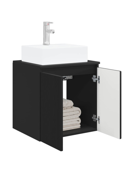 Mobile Lavabo da Parete Nero 49,5 x 41 x 62,5 cm