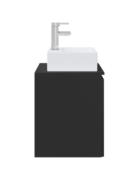 Mobile Lavabo da Parete Nero 49,5 x 41 x 62,5 cm