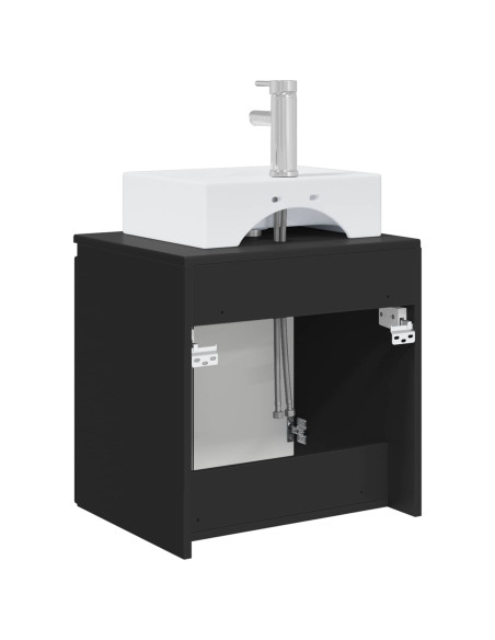 Mobile Lavabo da Parete Nero 49,5 x 41 x 62,5 cm