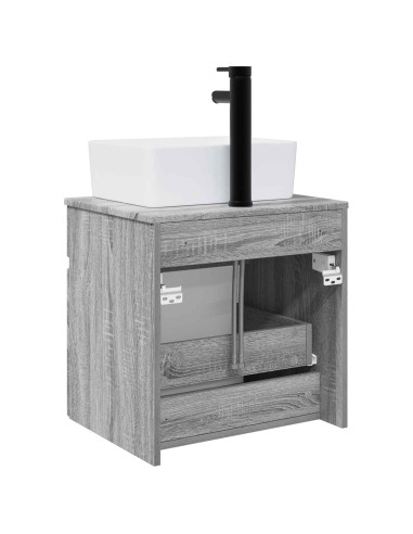 Mobile lavabo da parete Sonoma grigio 49 x 41 x 63 cm