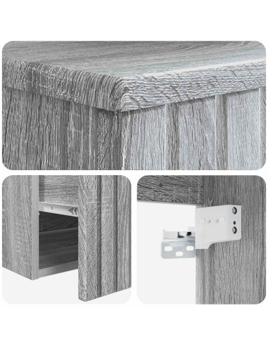 Mobile lavabo da parete Sonoma grigio 49 x 41 x 63 cm