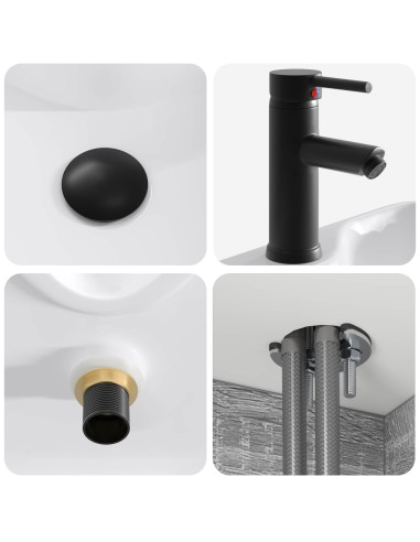 Mobile lavabo da parete Sonoma grigio 49 x 41 x 63 cm