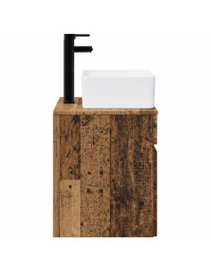 Mobile lavabo da parete Legno antico 49 x 41 x 63 cm 2