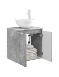 Mobile Lavabo da Parete Grigio Cemento 49,5 x 35 x 63 cm 2