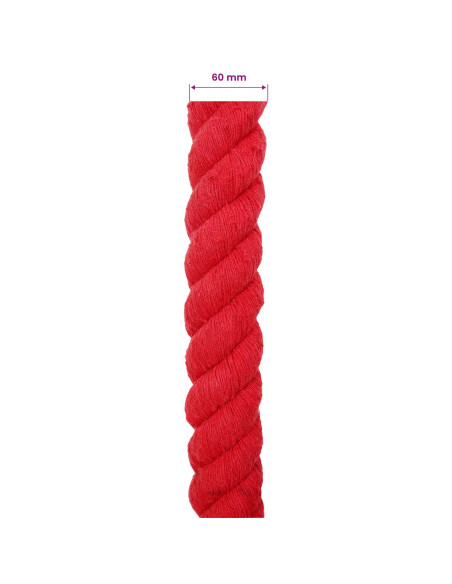 Corda Rosso 6 x 6 x 500 cm Cotone