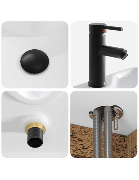 Mobile lavabo da parete Legno antico 49 x 41 x 63 cm